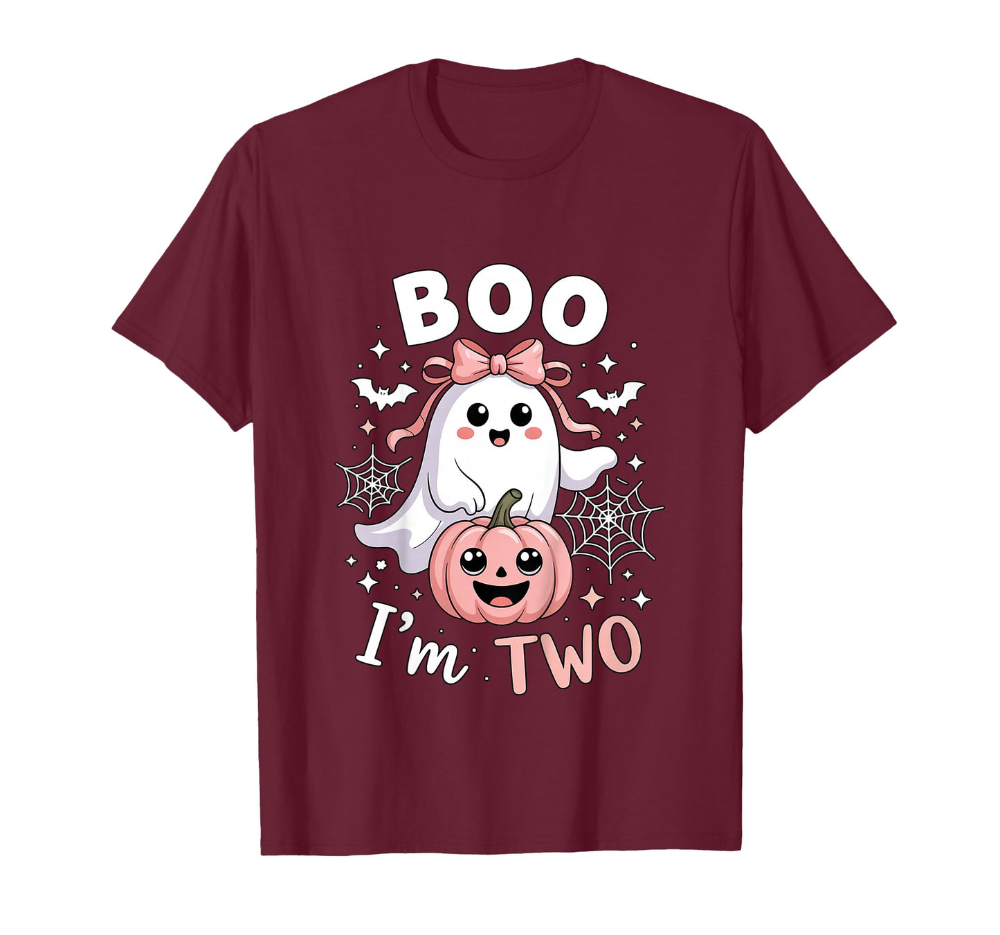 Ghost Boo I'm Two Years 2nd Birthday Toddler Halloween Party T-Shirt