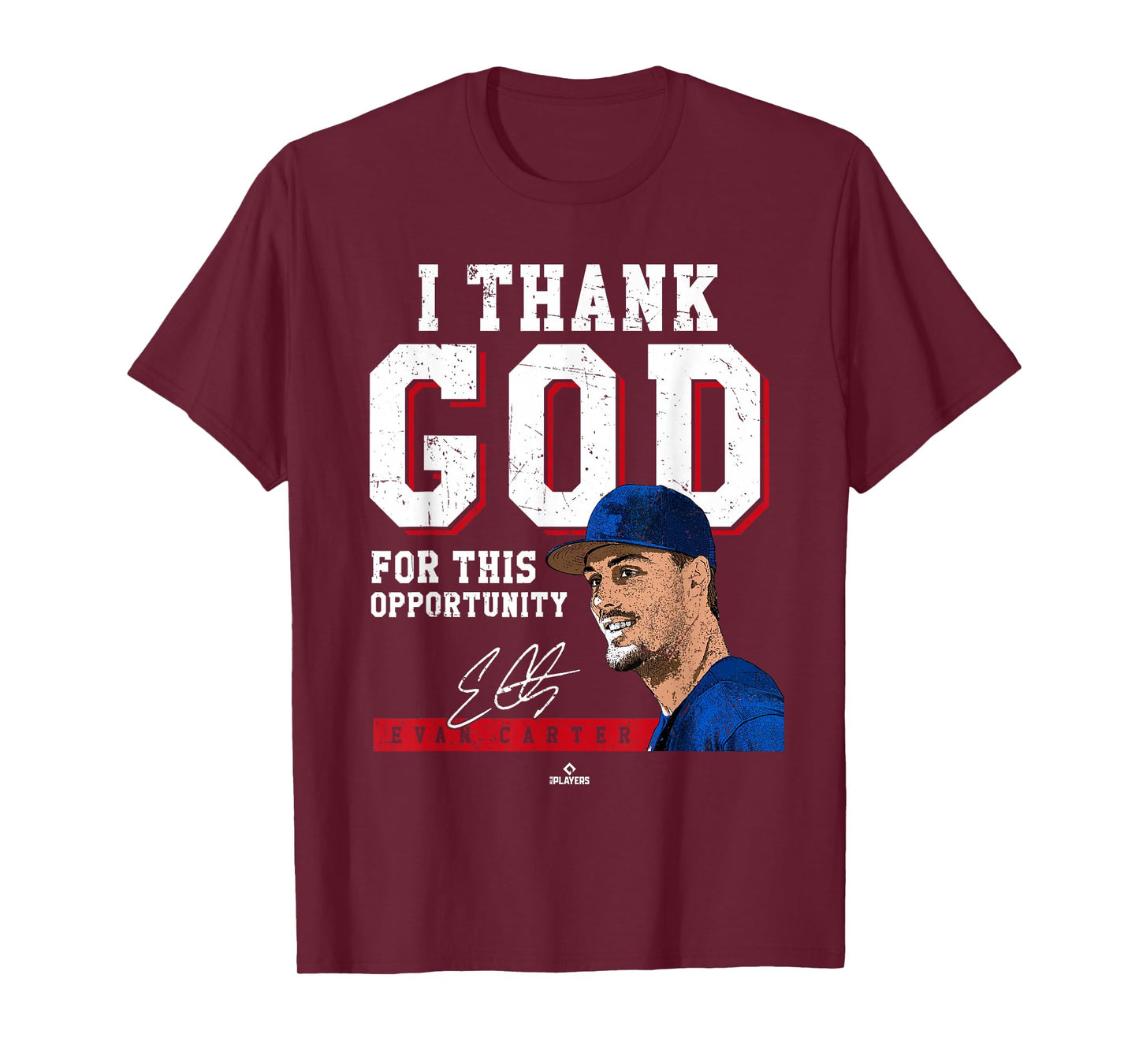 I Thank God for This Opportunity Evan Carter Texas MLBPA T-Shirt