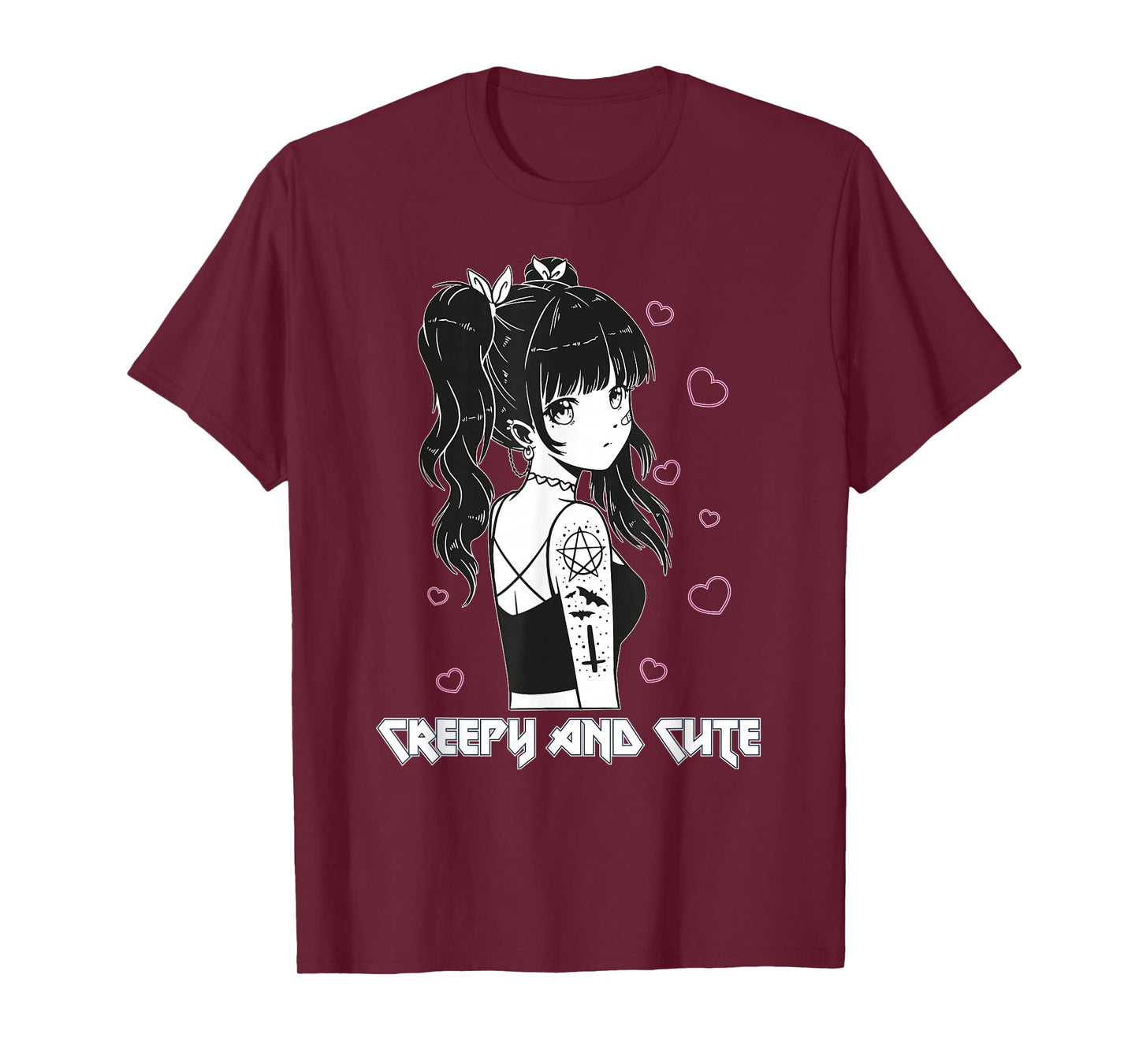 Creepy And Cute Emo Goth Girl Japanese Anime T-Shirt