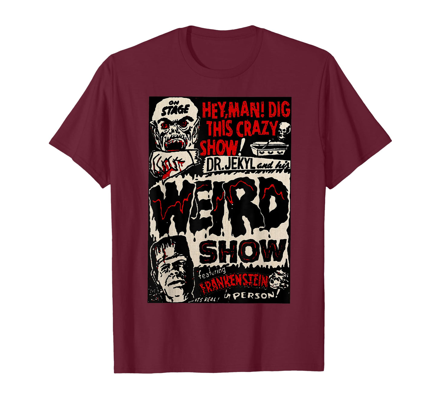 Horror Movie Monster Vintage Halloween Frankenstein T-Shirt Small