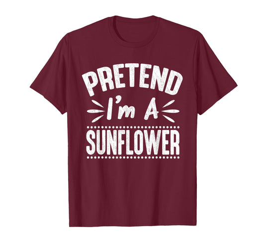 Pretend I'm A Sunflower Funny Lazy Halloween Party T-Shirt