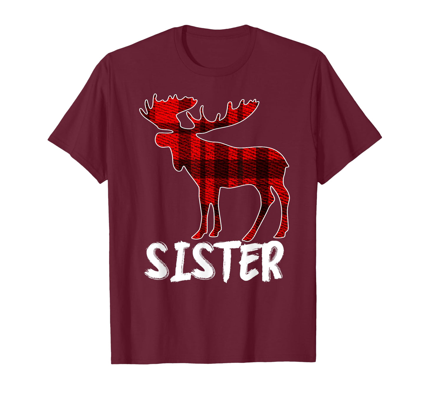 Sister Moose Plaid T-Shirt Christmas Pajama Family Matching