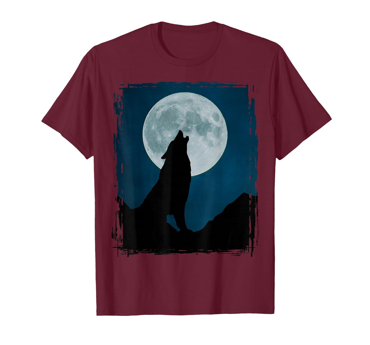 Howling Wolf Silhouette At Full Moon Night Wild Spirit T-Shirt