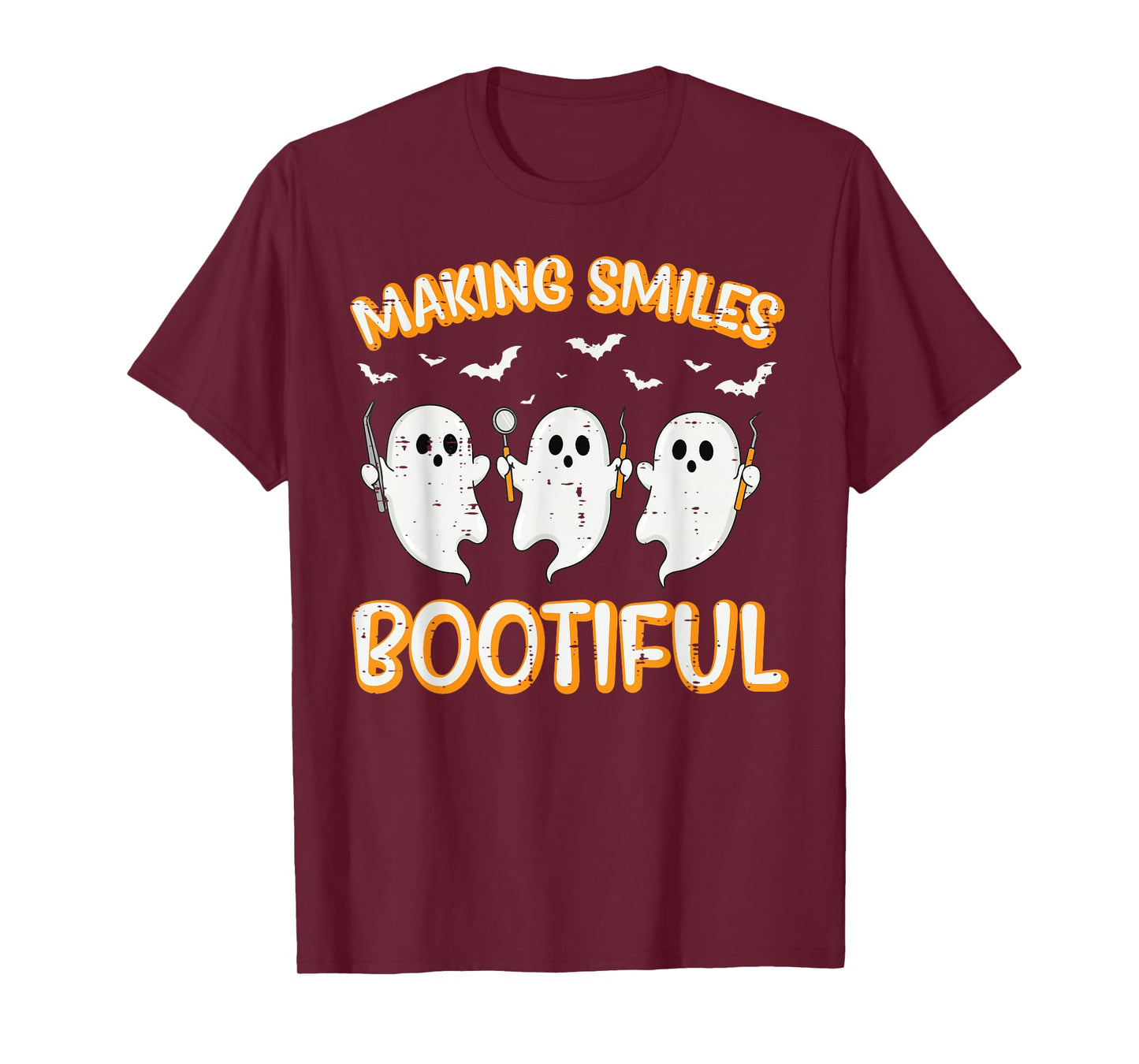 Halloween Dentist Smiles Bootiful Ghost Dental Costume Men T-Shirt