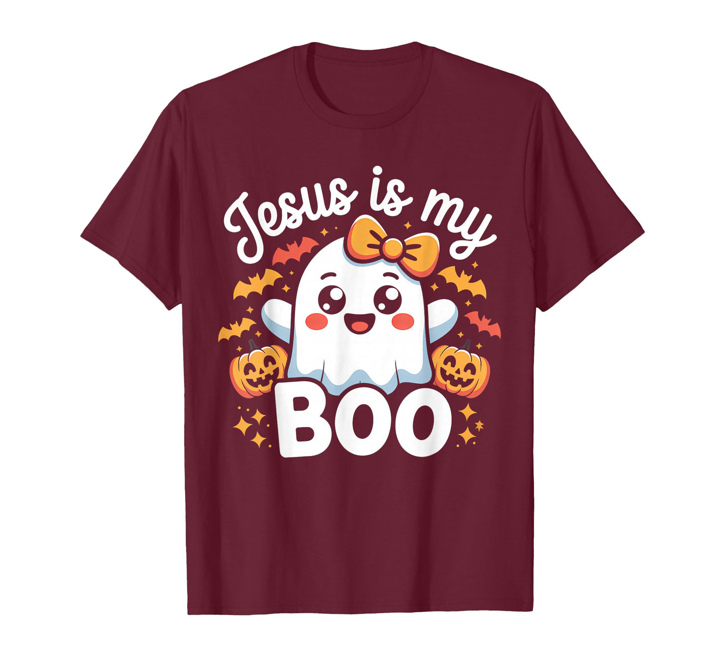 Jesus is My Boo Cute Ghost Halloween Design T-Shirt