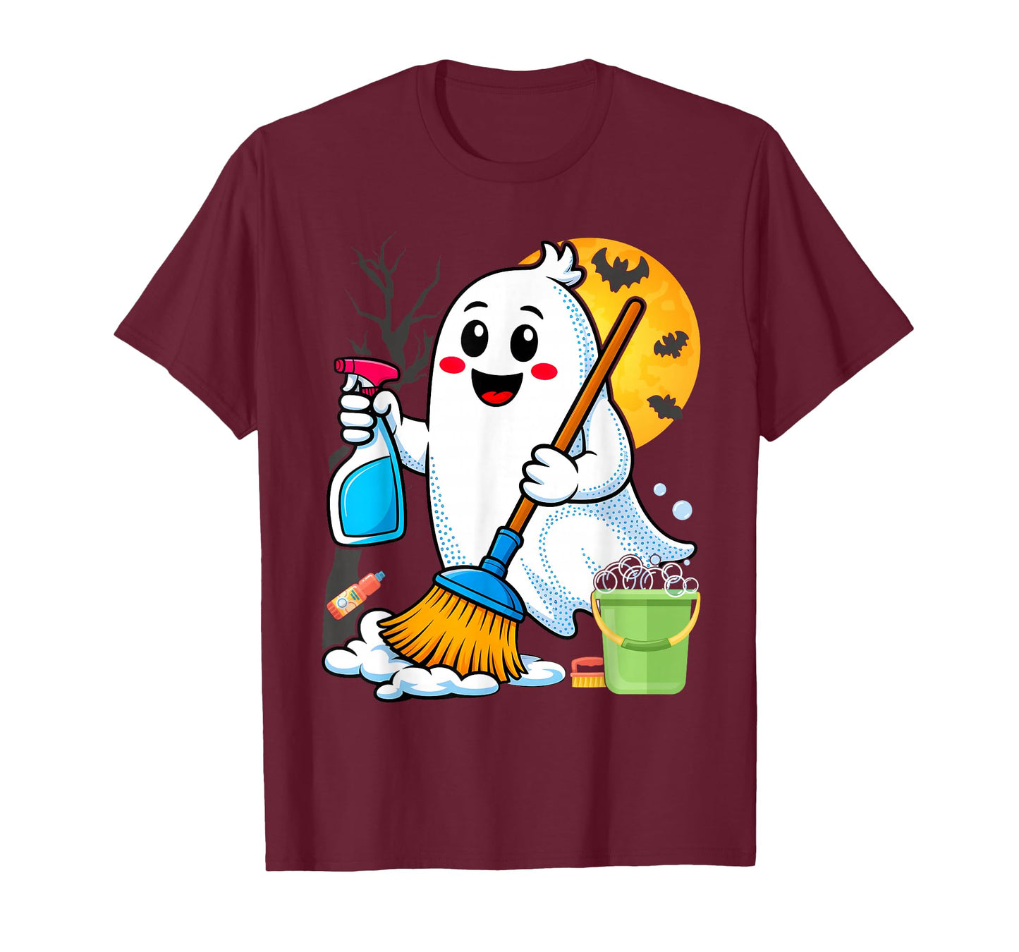 School Custodian Janitor Ghost Halloween T-Shirt
