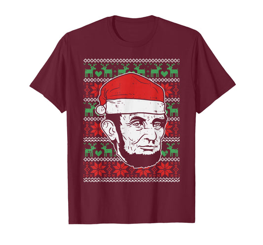 Ugly Christmas Abe Shirt Abraham Lincoln Santa Patriot Gift T-Shirt