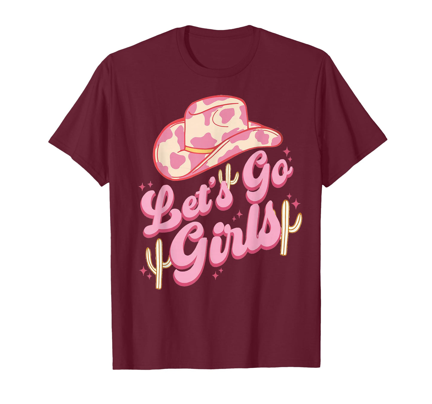 Leopard Cowboy Hat Let's Go Cowgirl Girls Western Country T-Shirt