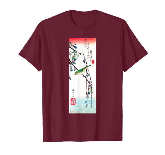 Japanese Art, Hiroshige Woodblock Art Design Tee Warbler T-Shirt