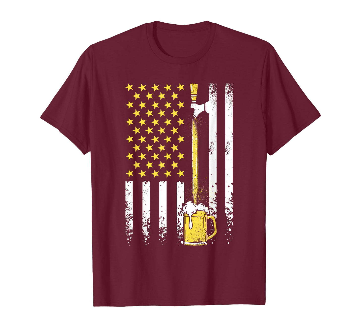 USA American Flag Vintage Craft Beer Brewery 4th of July Men T-Shirt