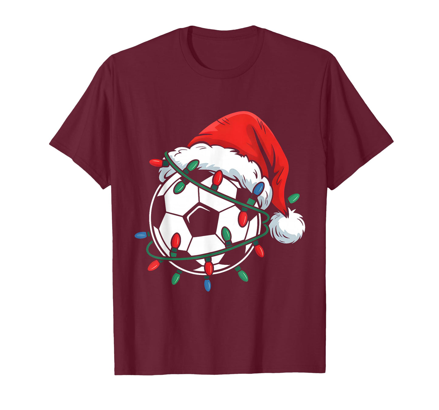 Soccer Ball Santa Hat Xmas Funny Christmas Soccer Lover T-Shirt