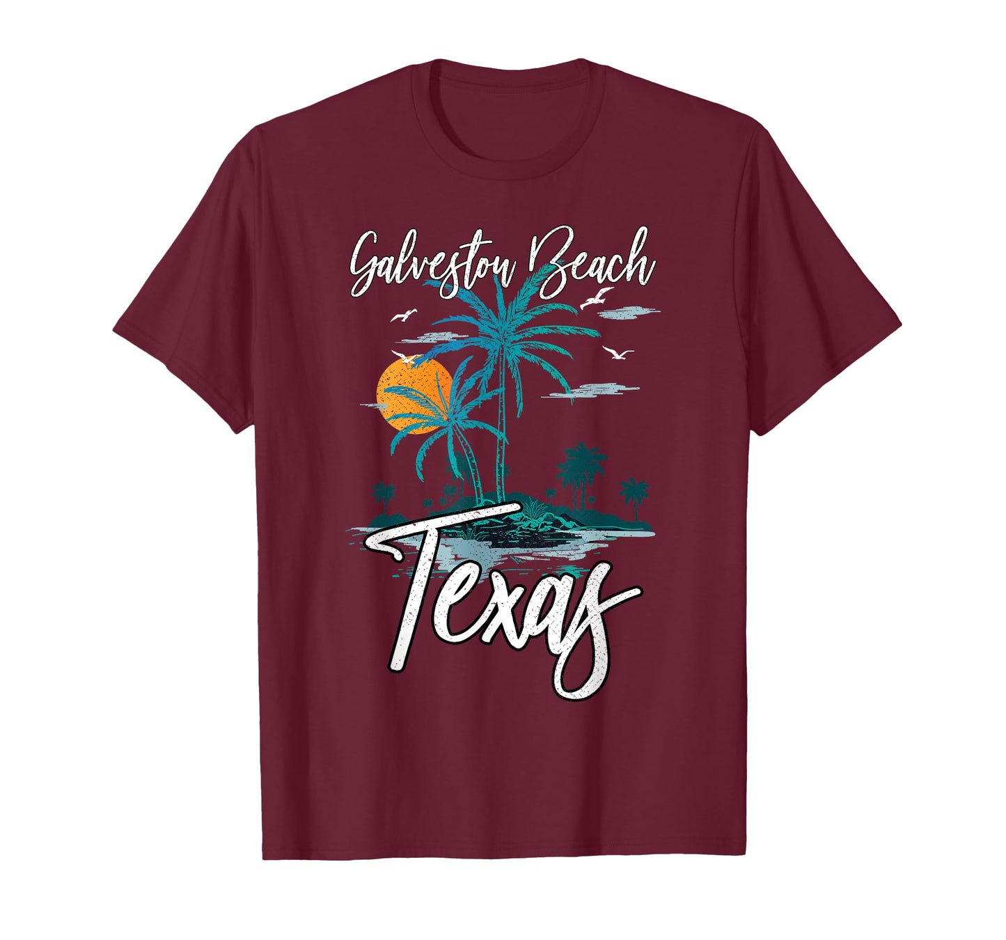 Family Vacation Retro Sunset Texas Galveston Beach Men Women Kids T-Shirt