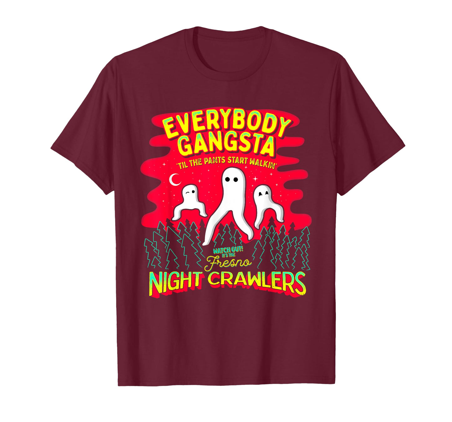 Strangeology Fresno Nightcrawlers Unisex Adult T-Shirt - Black, Small - Short Sleeve, Classic Fit - Cryptozoology Meme Graphic Tee