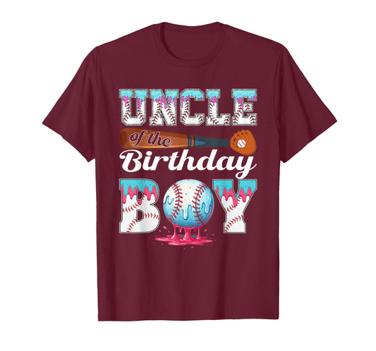 Baseball Ice Cream Drip Uncle of The Birthday Boy T-Shirt