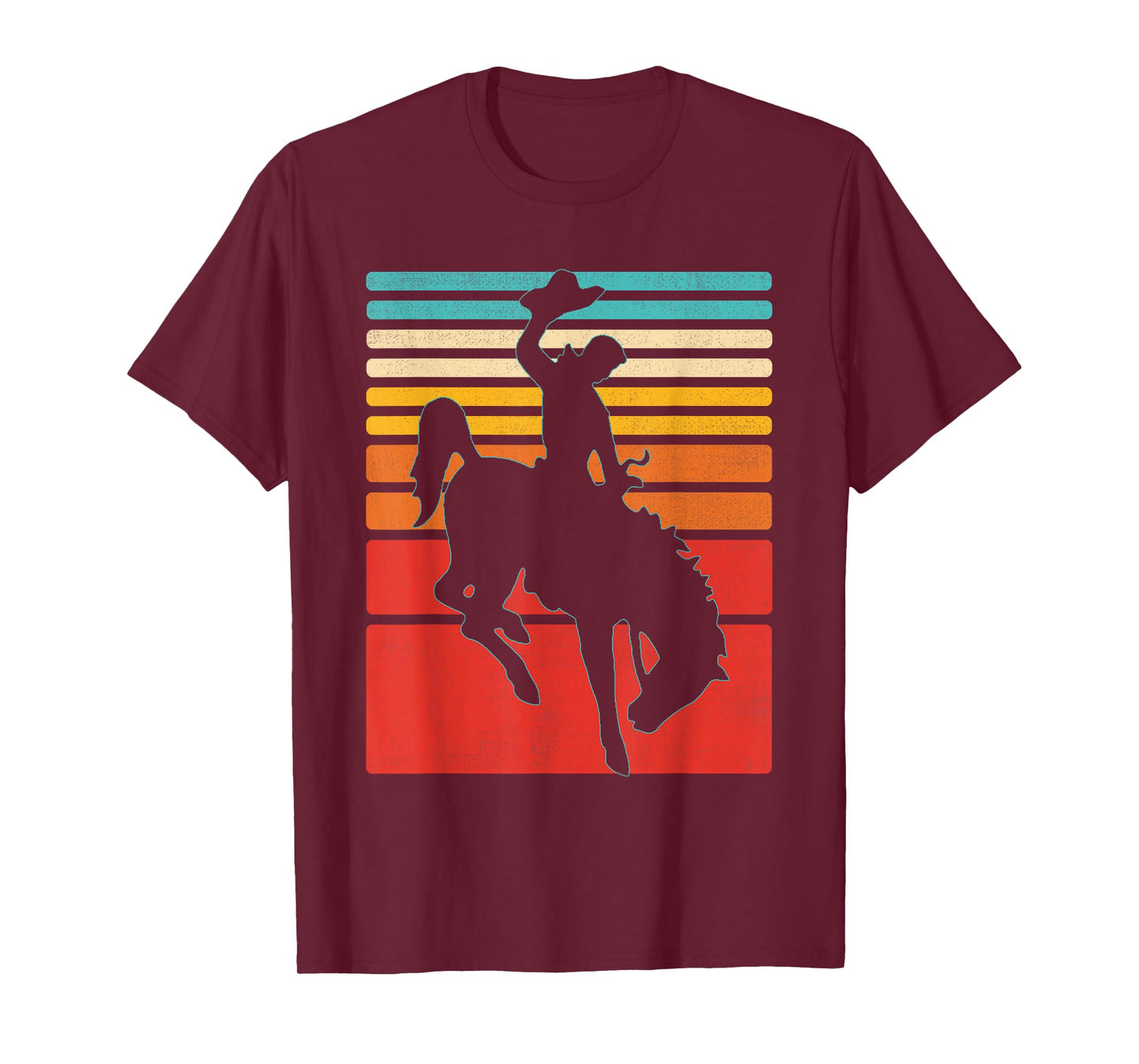 Rodeo Bucking Bronco Horse Retro Style T-Shirt