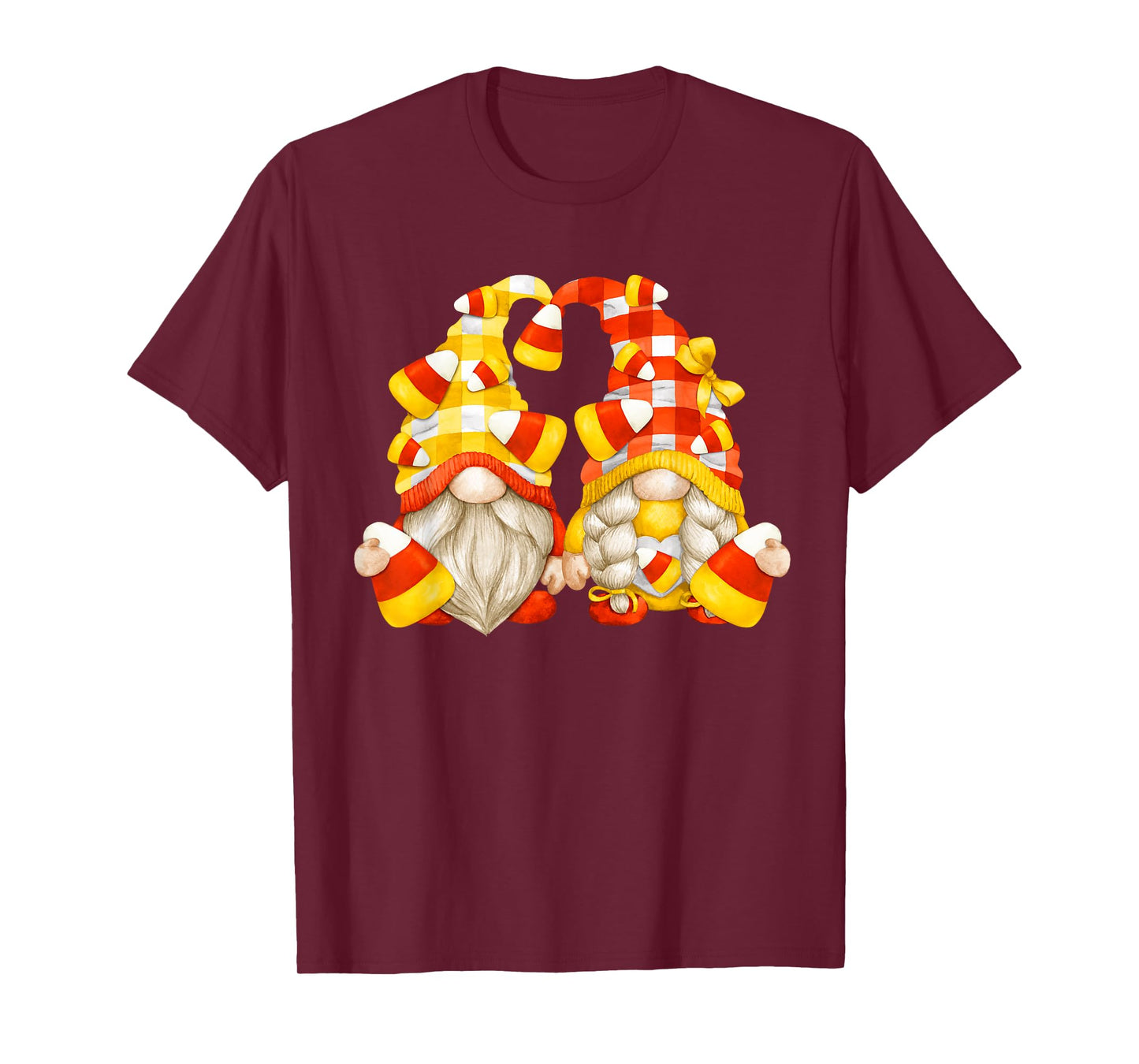 Funny Halloween Candy Corn Decor Cute Candycorn Gnomes T-Shirt