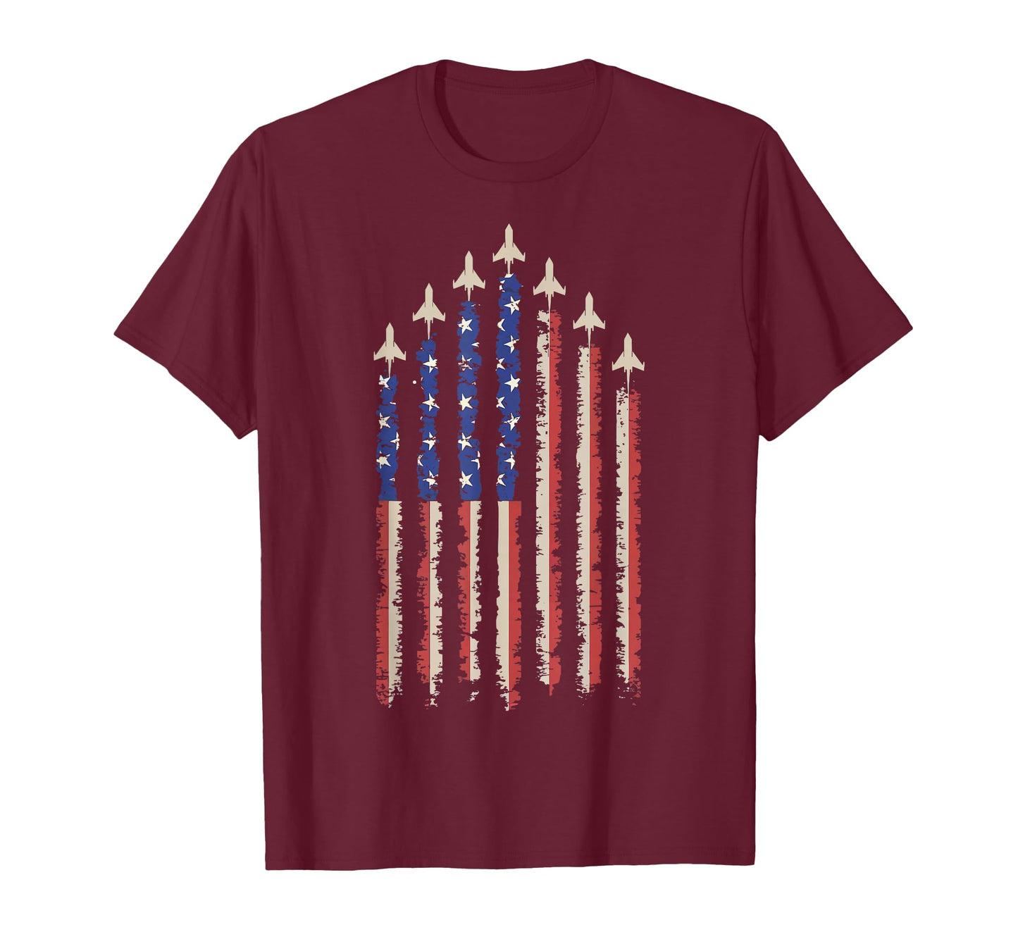 Jet Airplane USA Flag T-Shirt