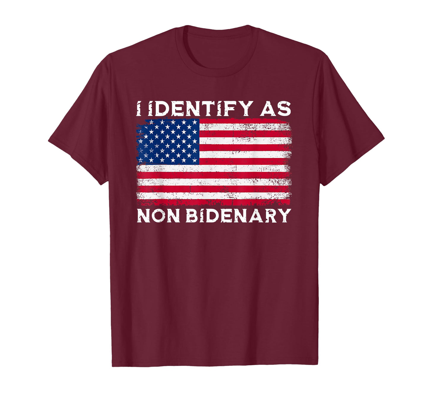 I Identify As Non Bidenary Patriot American Flag 4th Of July T-Shirt