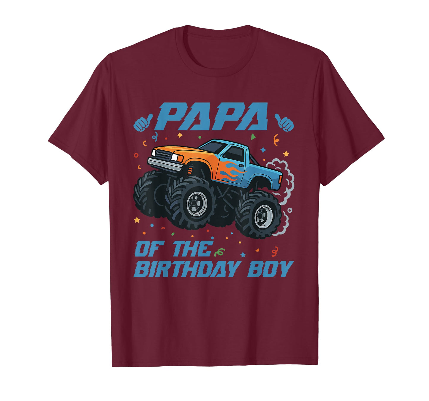 Papa of The Birthday Boy Monster Truck Birthday T-Shirt