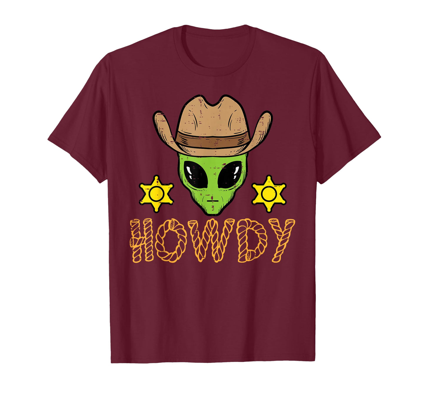 Alien Cowboy Howdy Funny Space Country Men Boys Kids Women T-Shirt