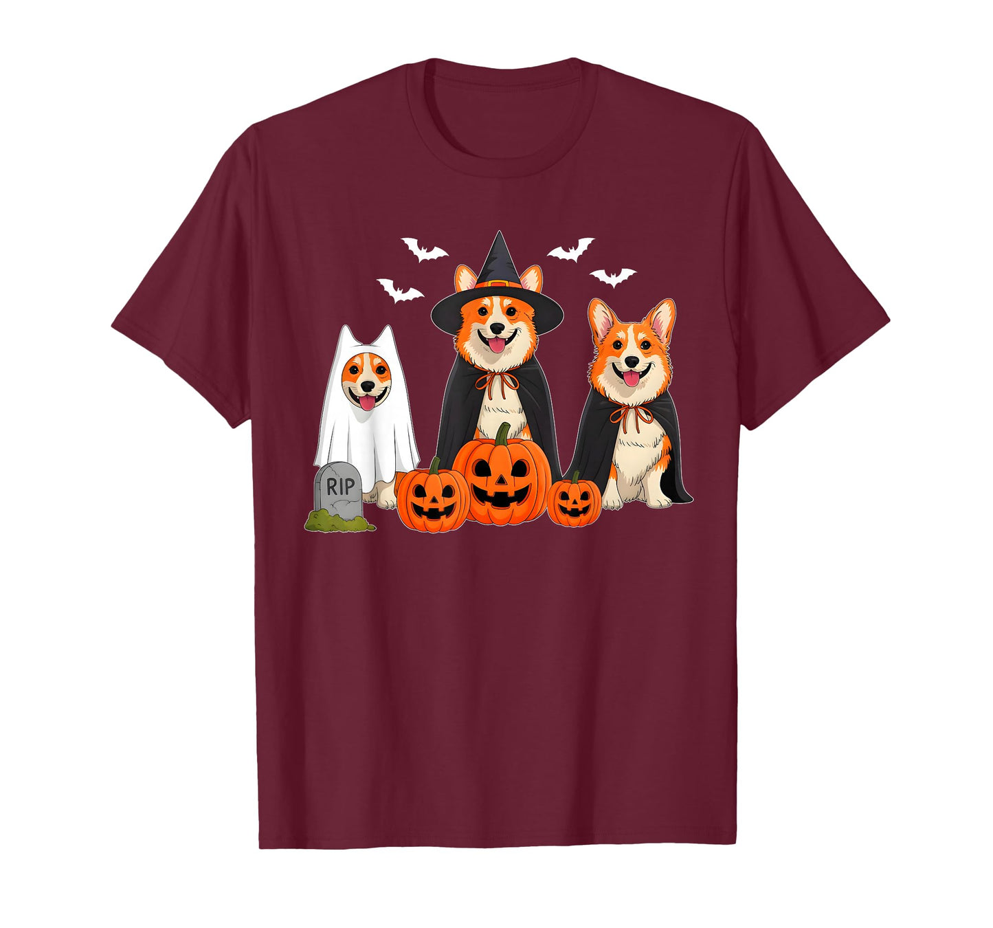 Corgi Dog Ghost Witch Pumpkin Halloween Costume Dog Lover T-Shirt