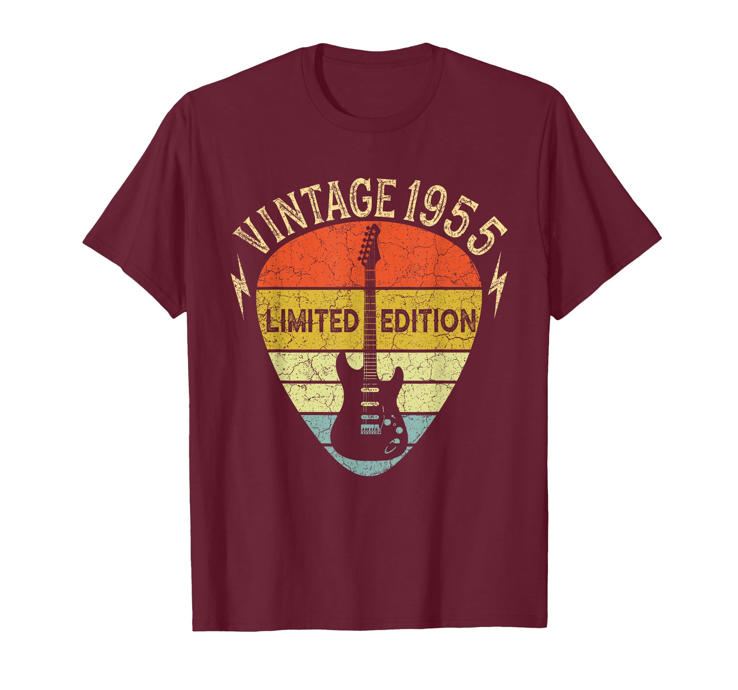 Guitar Lover 68 Years Old Gift, Vintage 1955 Limited Edition T-Shirt