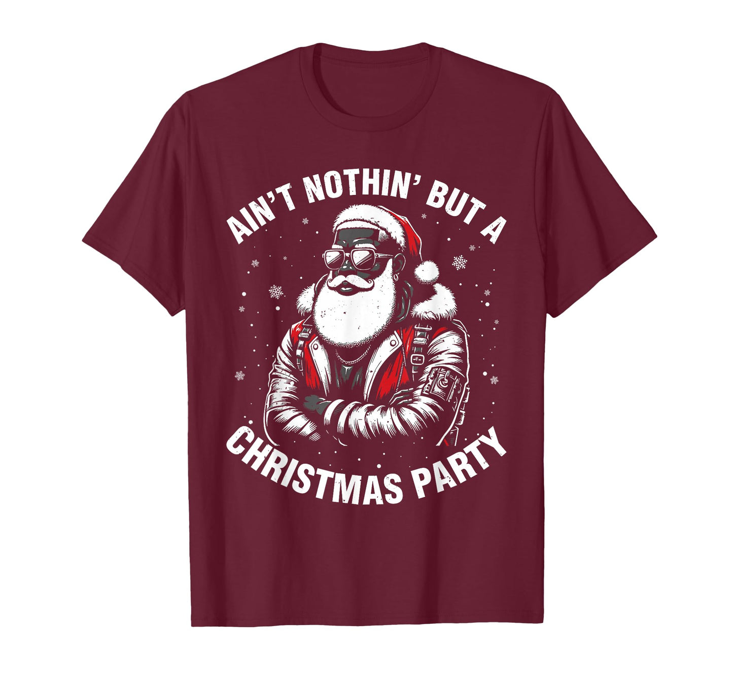 African American Santa Claus Christmas Pajama Men and Women T-Shirt
