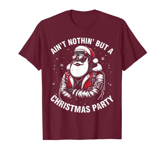 African American Santa Claus Christmas Pajama Men and Women T-Shirt