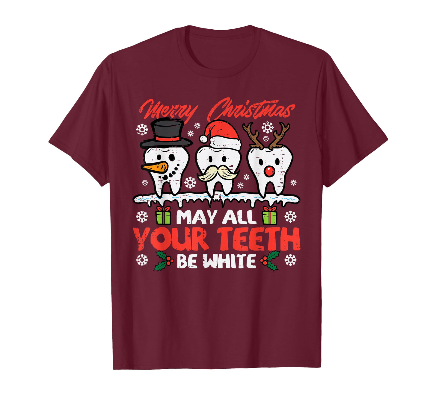 Christmas All Teeth White Xmas Dentist Dental Squad Women T-Shirt