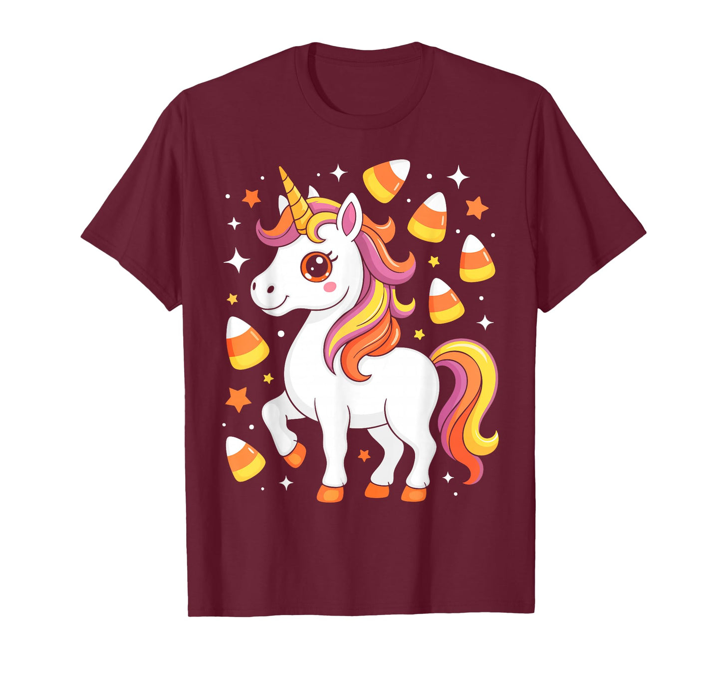 Unicorn Candy Corn Shirt Men Women Kids Halloween Costume T-Shirt