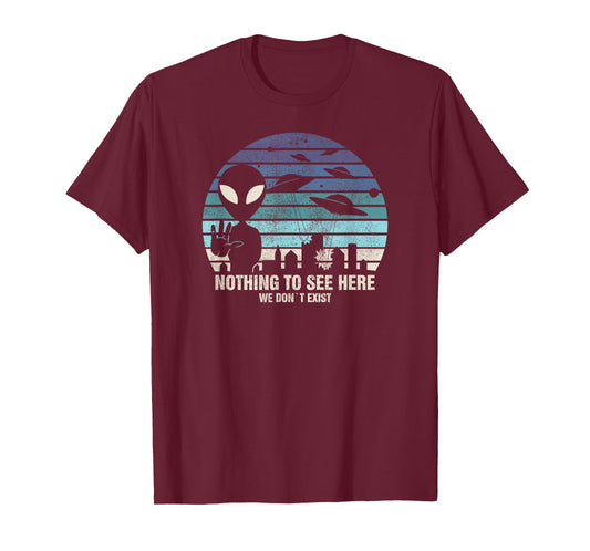 Aliens Nothing To See Here T-Shirt I UFO Alien Roswell T-Shirt