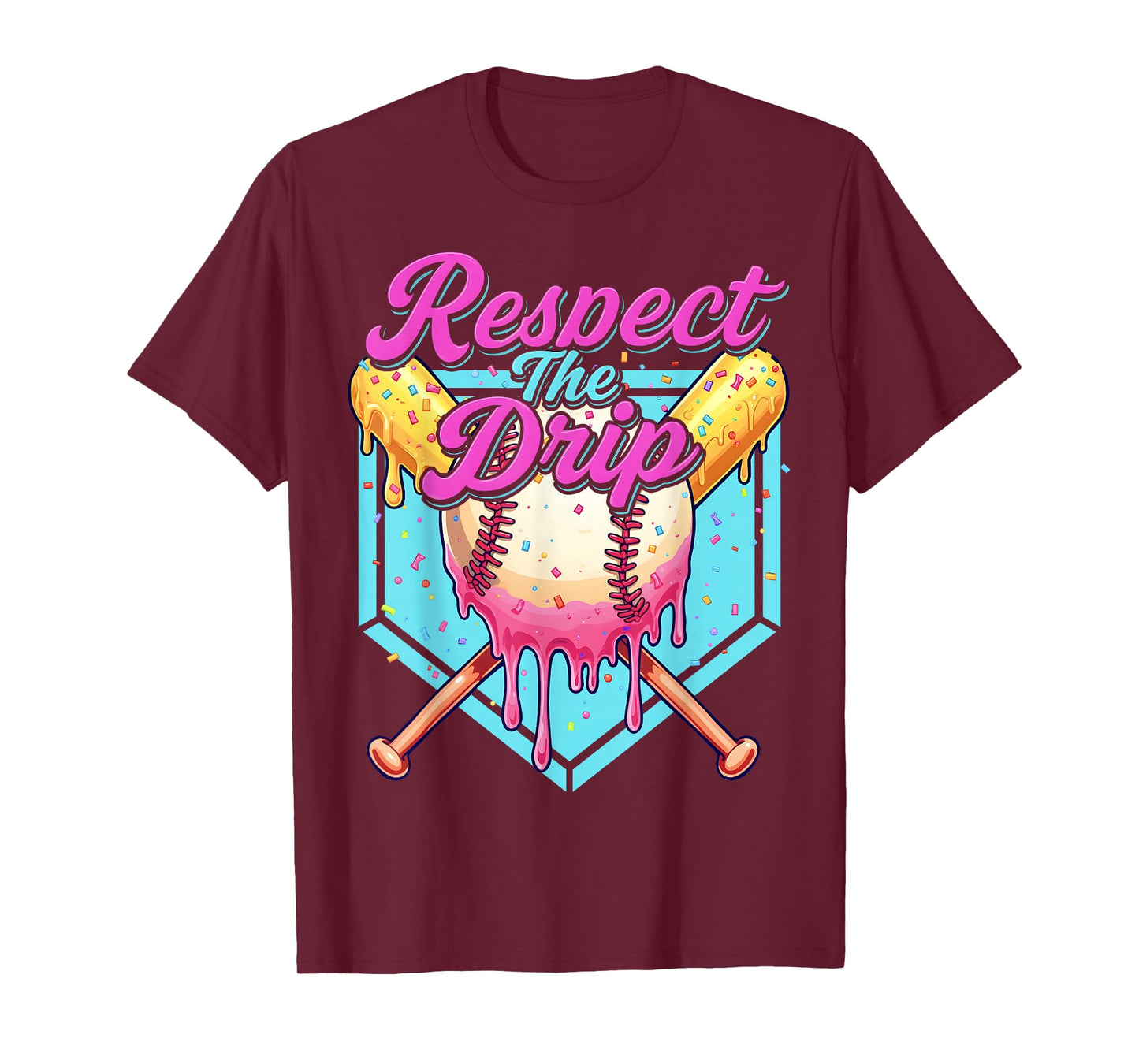 Baseball Drip Boys Home Plate Youth sports Respect The Drip T-Shirt