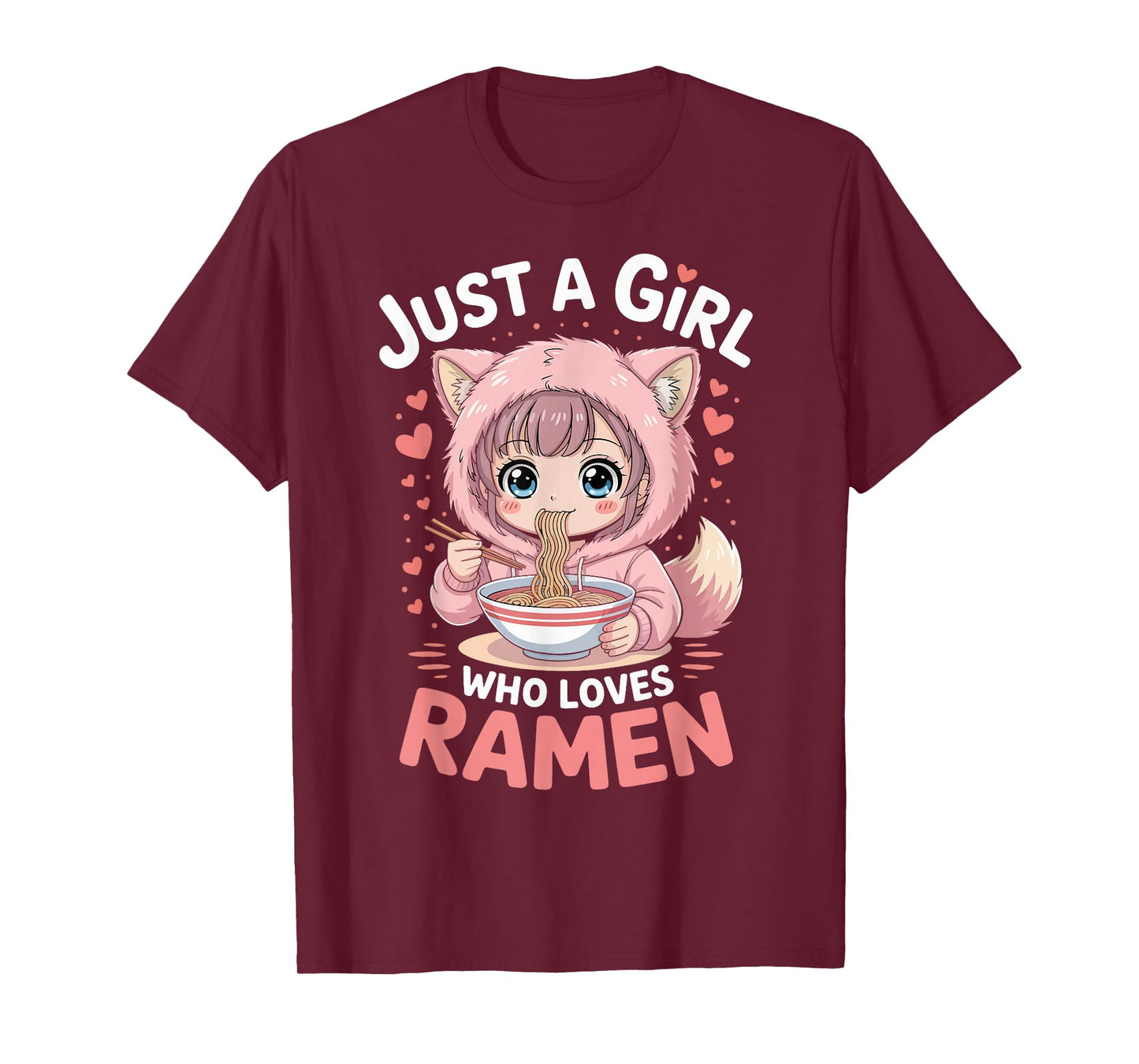 Just a Girl Who Loves Ramen Japanese Noodle Gifts for Girls T-Shirt