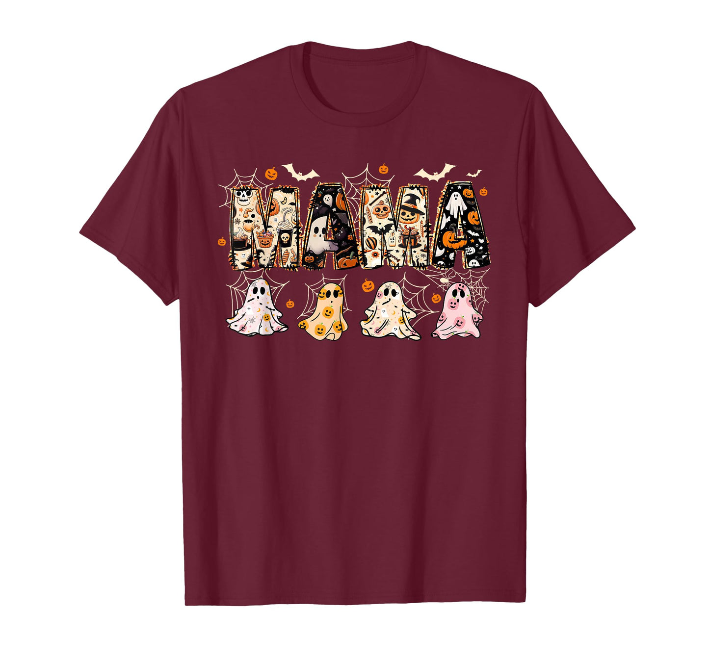 Retro Mama Halloween Mom Life Ghost Halloween T-Shirt
