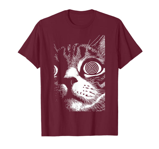 Psychedelic Cat Dark Aesthetic Crust Punk Grunge Cat Lover T-Shirt