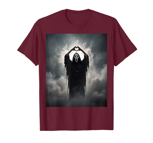 Ghost Heart Hands Scary Face Horror Poster Halloween 2025 T-Shirt