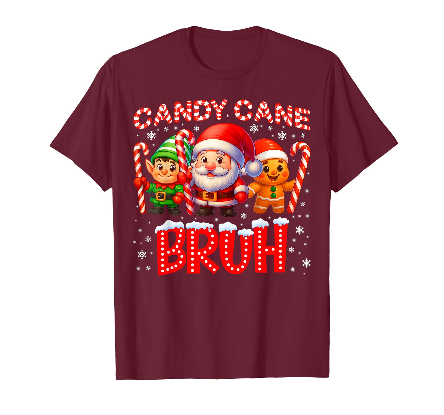 Candy Cane Bruh Cute Santa Elf Christmas Xmas Boy Toddler T-Shirt
