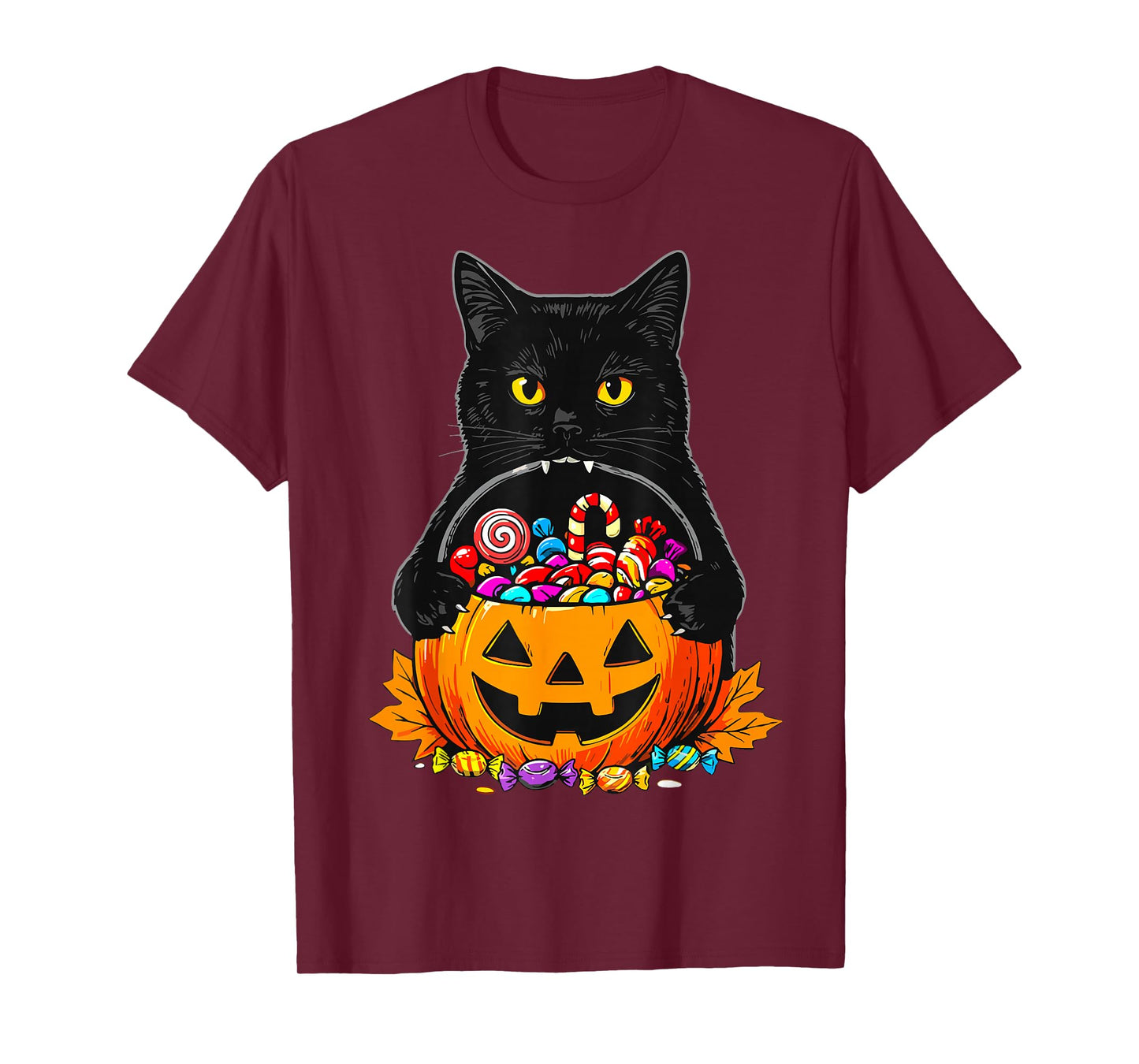Halloween Black Cat Pumpkin T-Shirt
