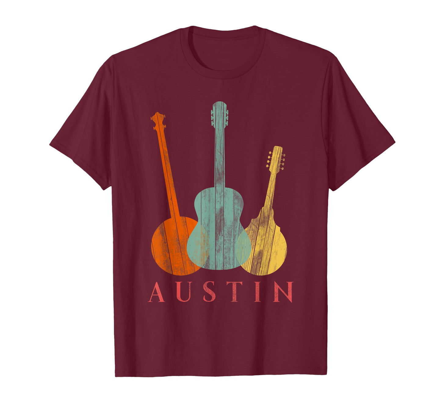 Austin Texas - Distressed Music T-Shirt Small