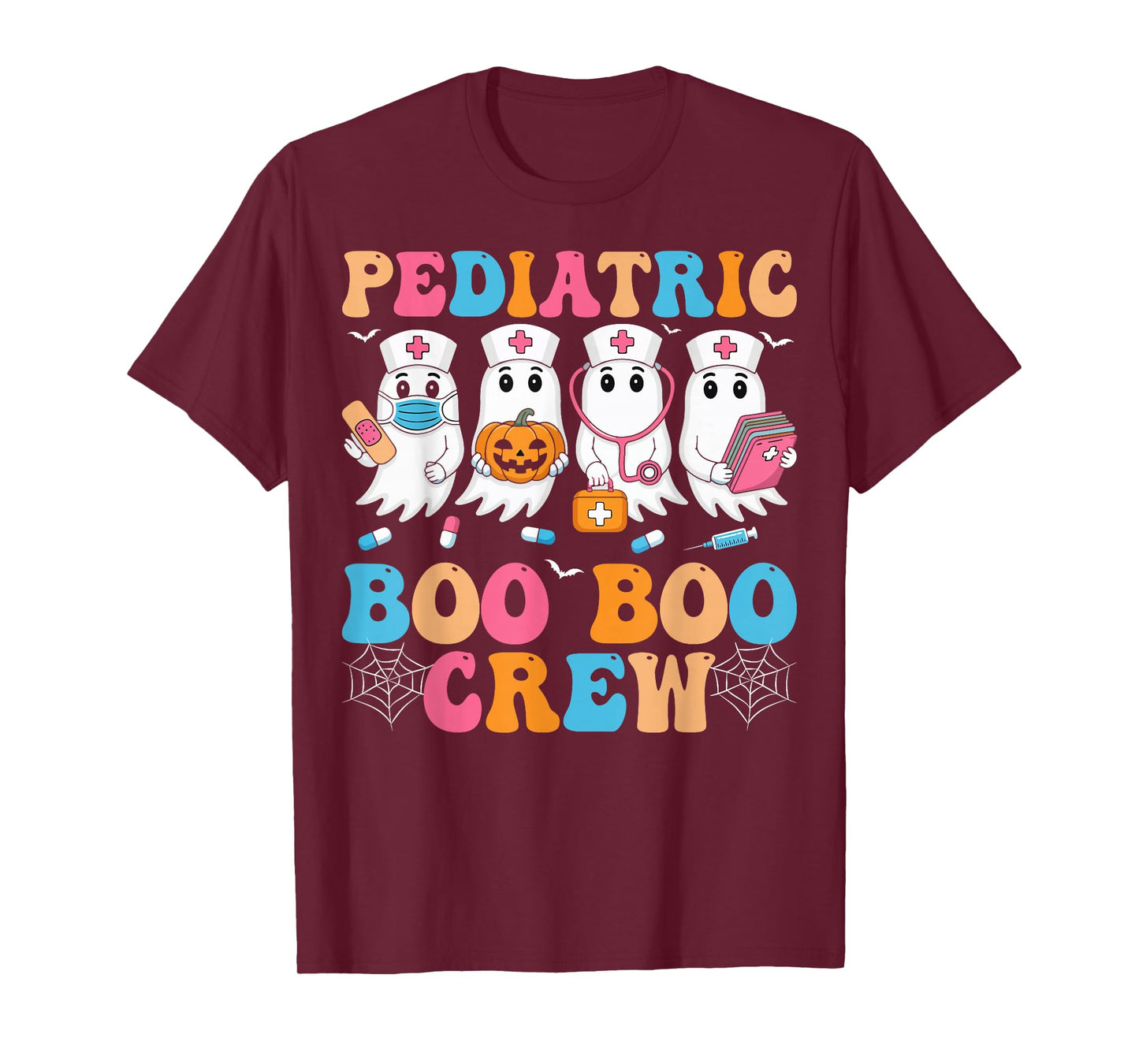 Pediatric Nurse Boo Crew Spooky Ghost PEDS Nursing Halloween T-Shirt