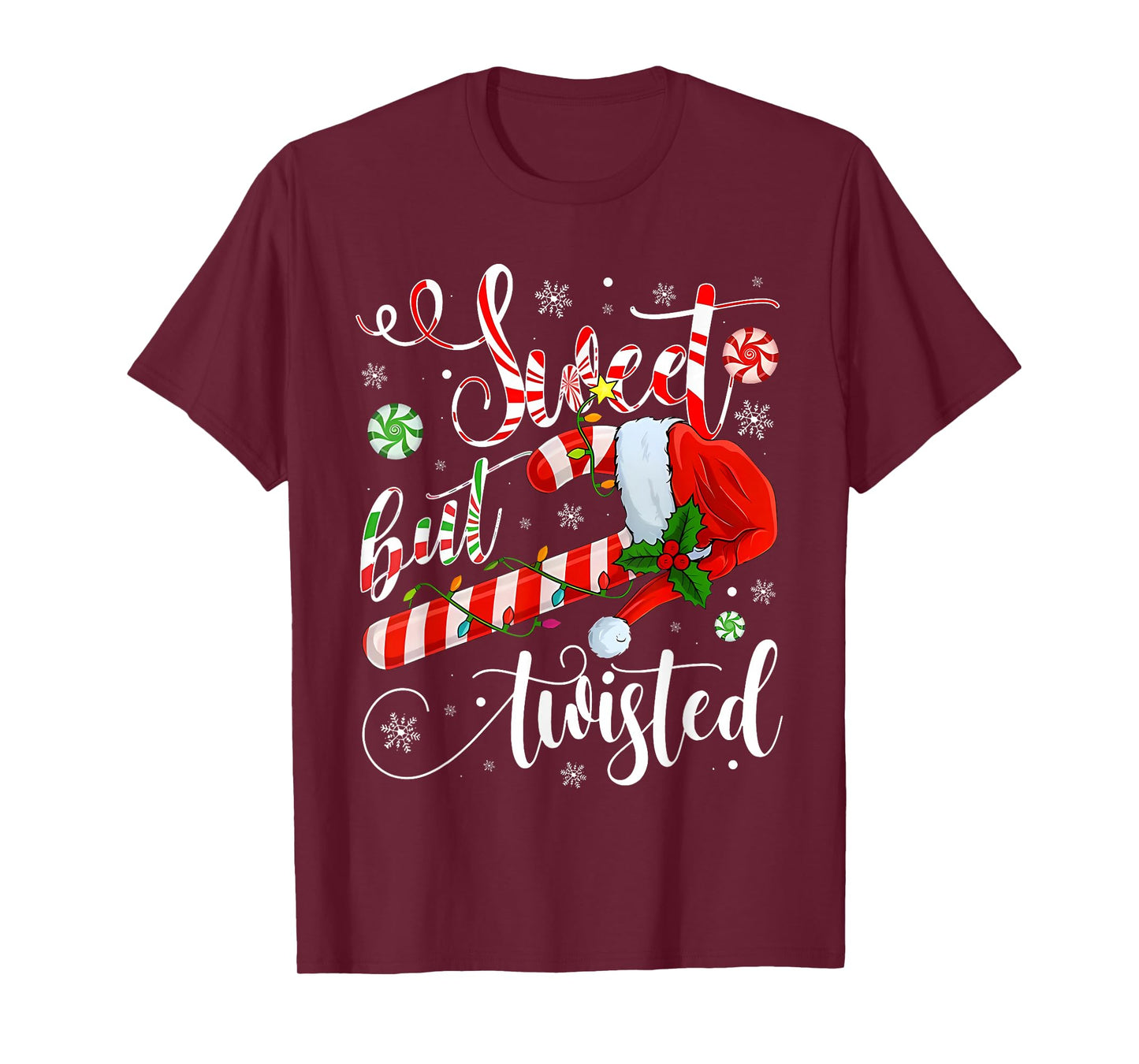 Sweet But Twisted Funny Christmas Candy Cane Xmas Holiday T-Shirt