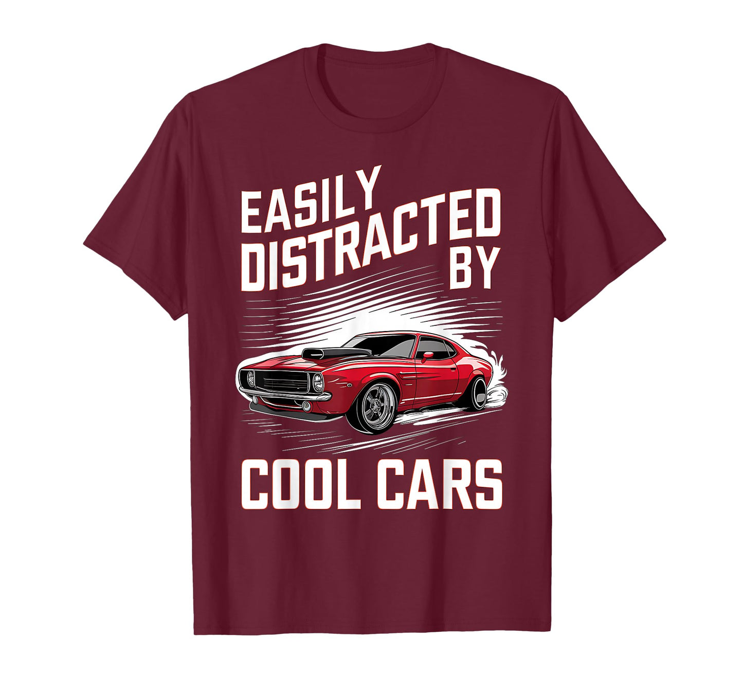 Mens Boys Vintage Muscle Car Easily Distracted by Cool Cars T-Shirt