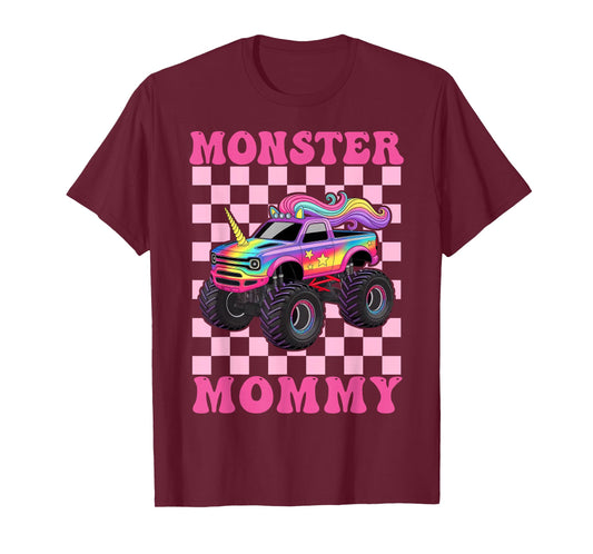 Monster Truck Mommy Pink Monster Trucks Lover Mom Groovy T-Shirt