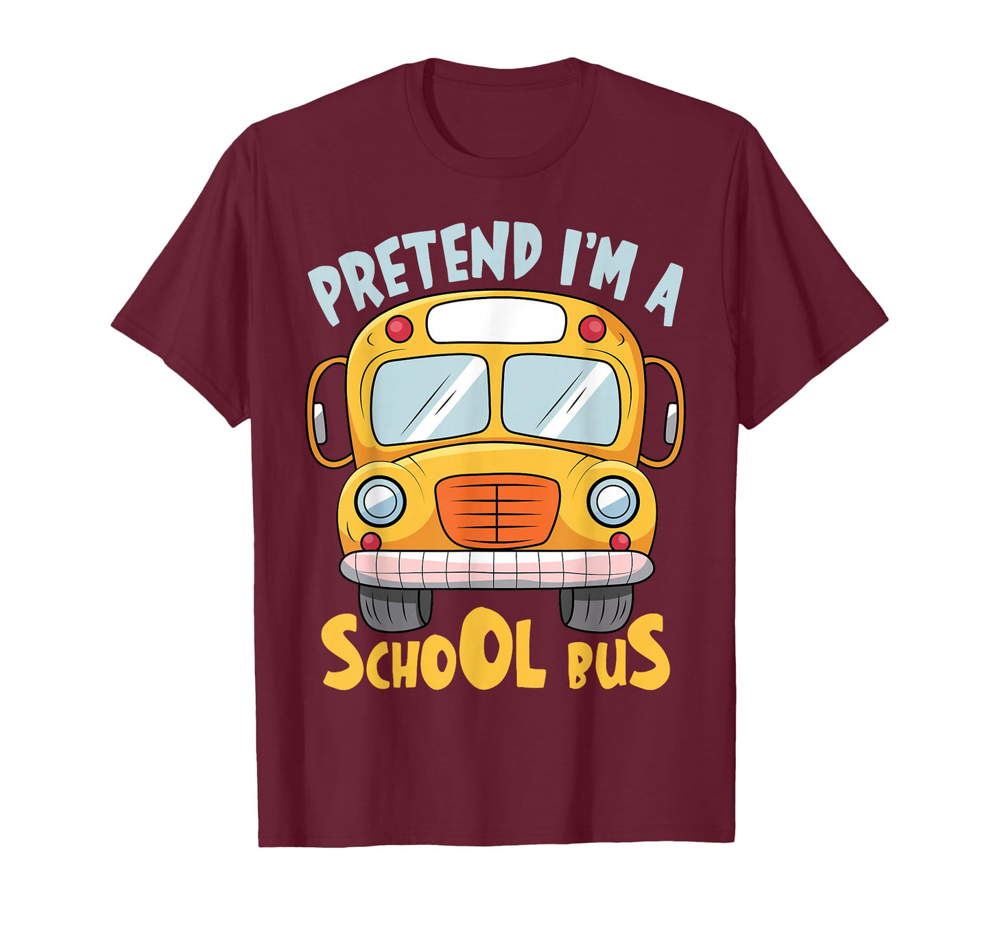 Funny Pretend I'm A School Bus Lazy Halloween Costume T-Shirt