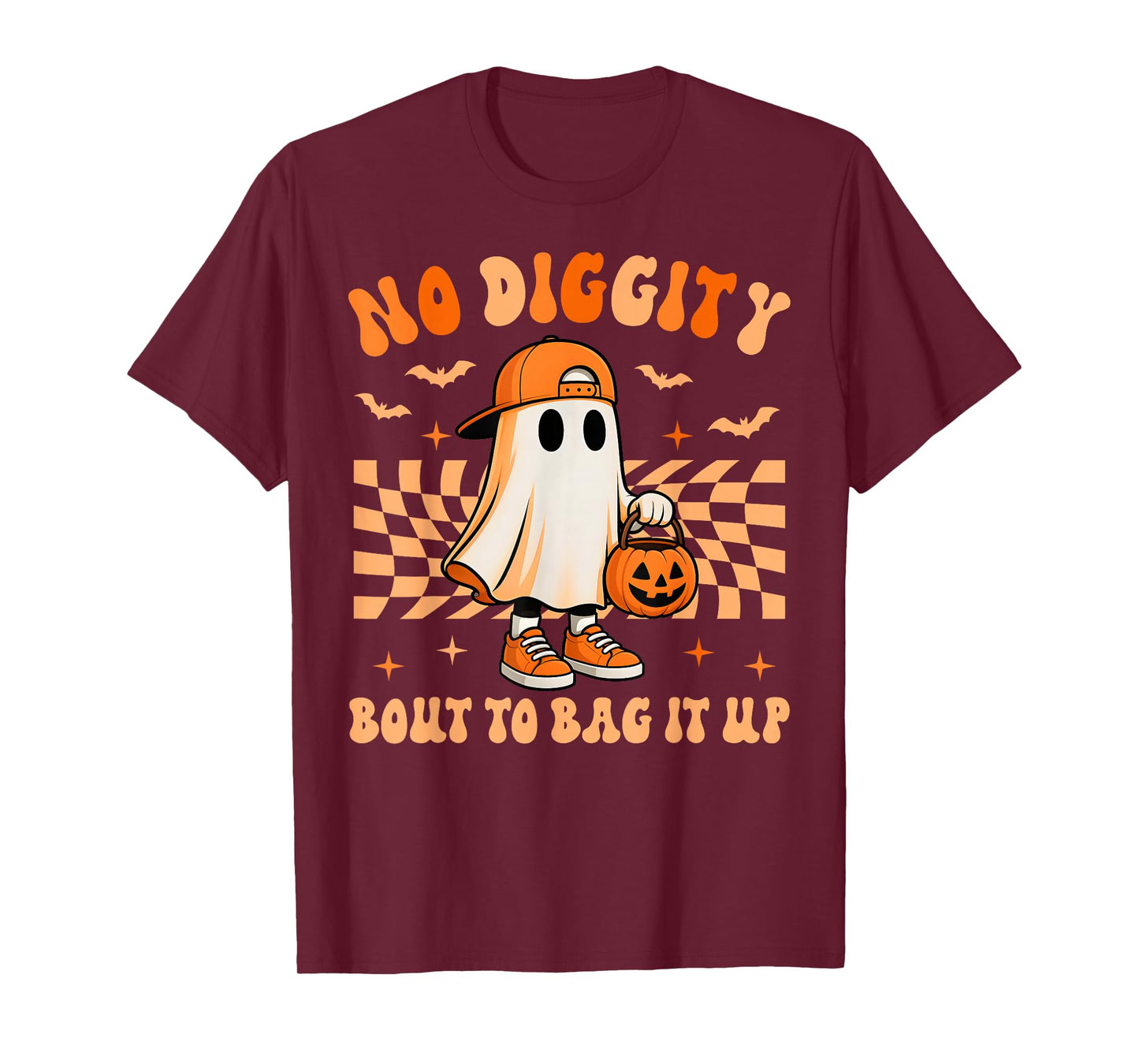 Ghost No Diggity Bout To Bag It Up Halloween Toddler Kids T-Shirt