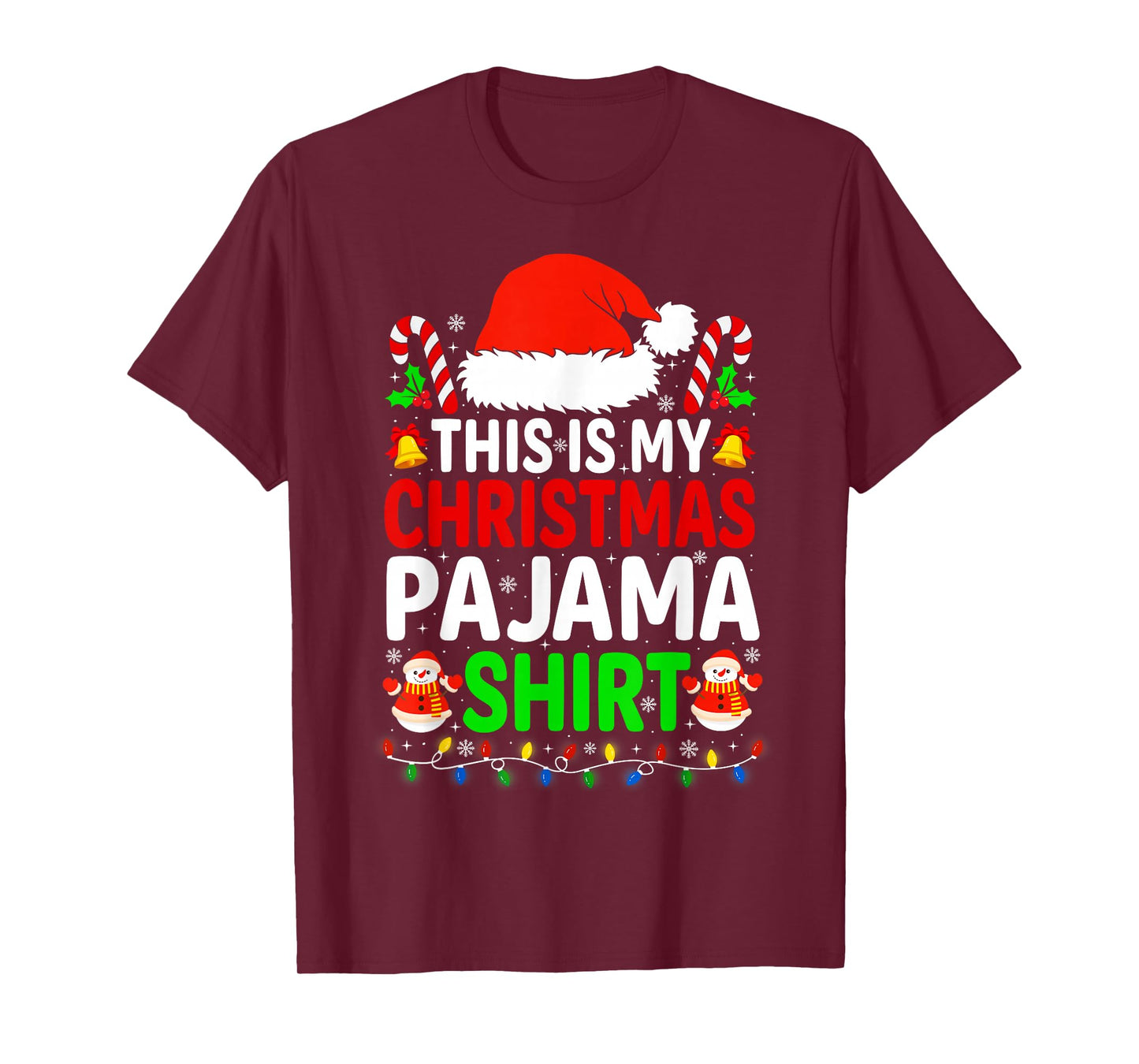 This is My Christmas Pajama Shirt Funny Xmas PJs Men Women T-Shirt