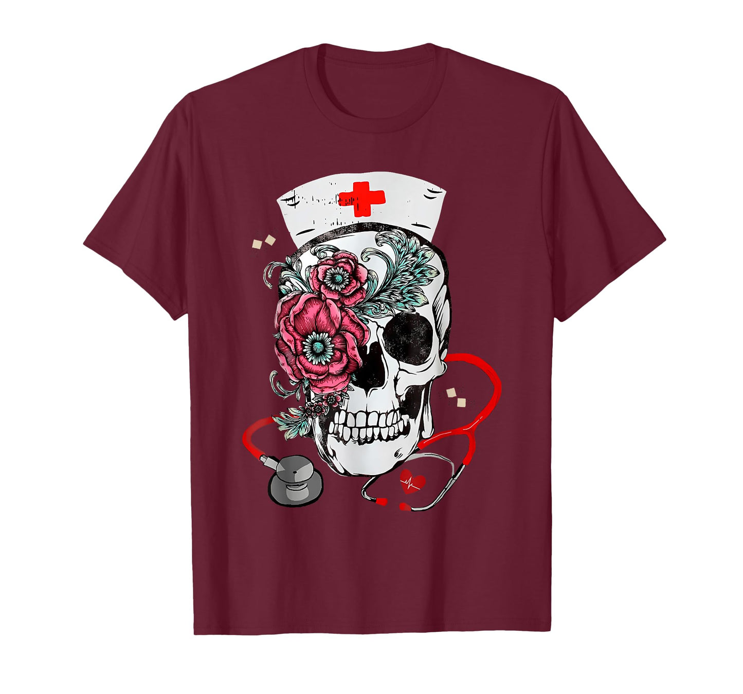 Nurse Skeleton Lazy Halloween Costume Cool Skull RN Nursing T-Shirt