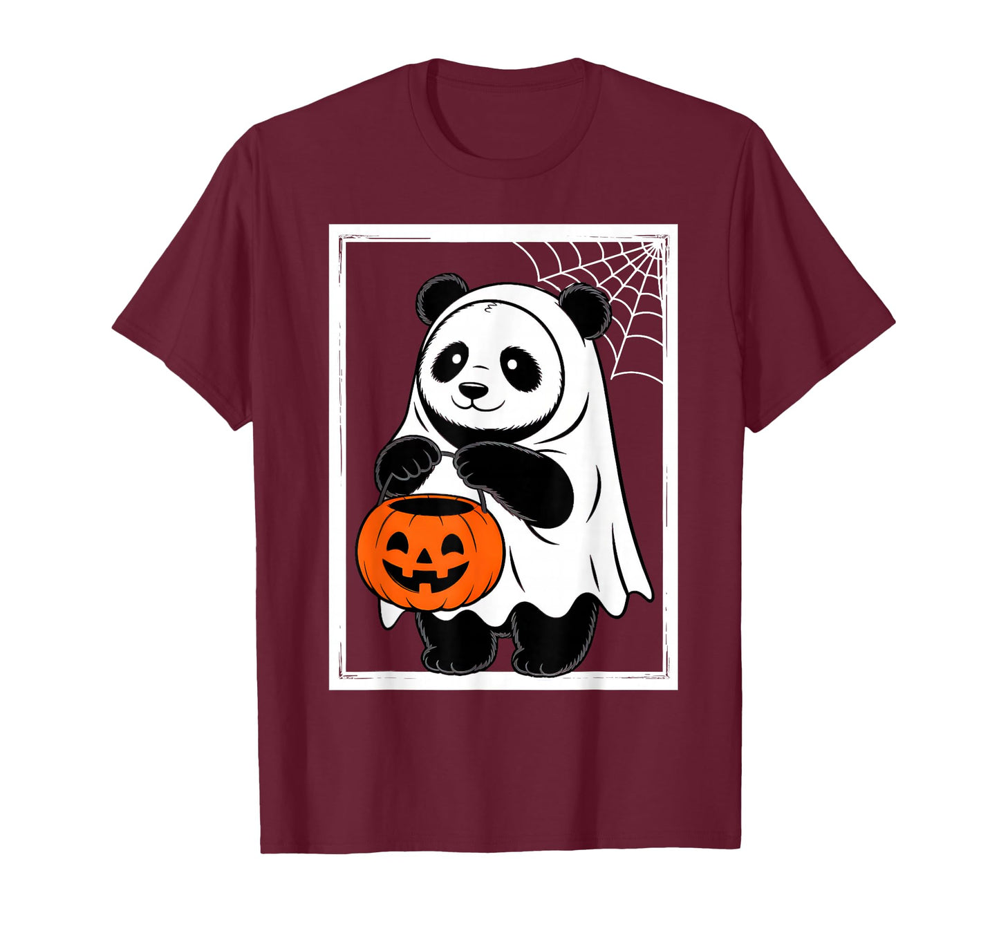 Cute Ghost Panda Men Women Kids Halloween Funny Ghost T-Shirt