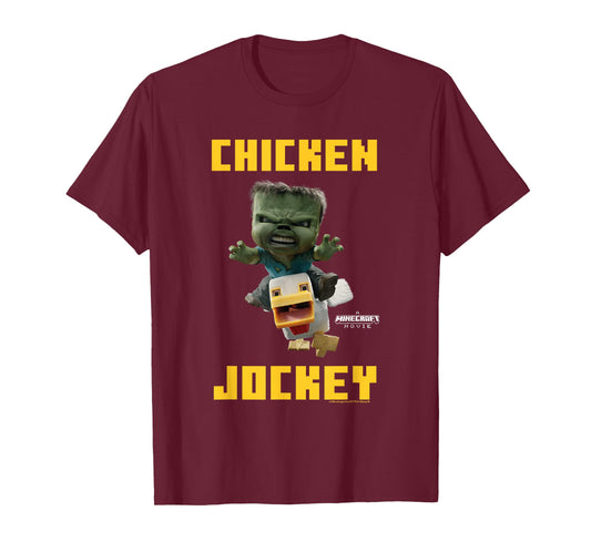 A Minecraft Movie Chicken Jockey Baby Zombie Logo T-Shirt