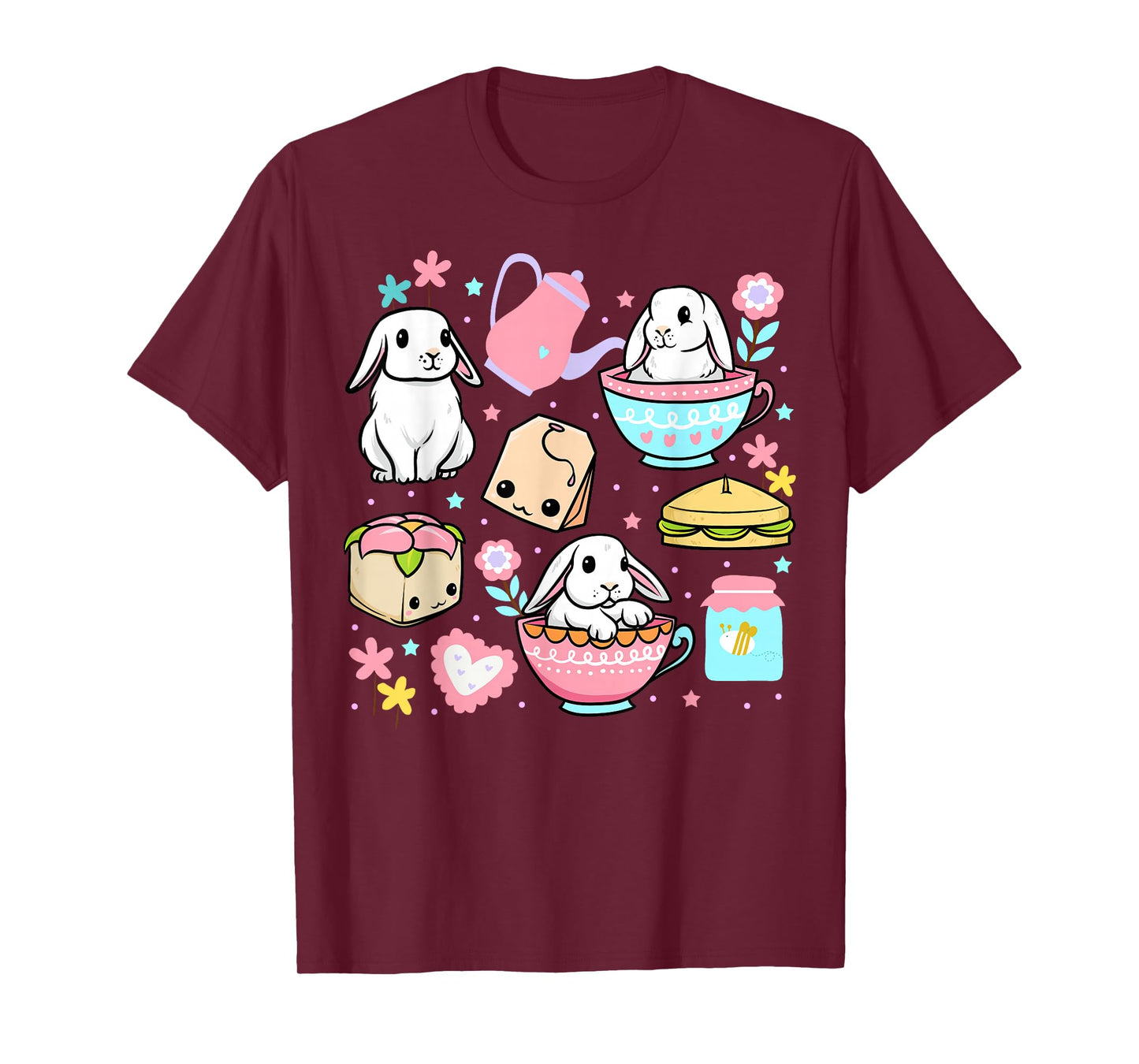 Kawaii Bunny Women Boys Girls Funny Graphic Japanese Anime T-Shirt